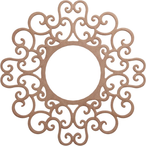 Ekena Millwork Reims Wood Fretwork Pierced Ceiling Medallion, Wood (Paint Grade), 24"OD x 9 1/8"ID x 3/8"T CMWP24X24X0375REMF - main